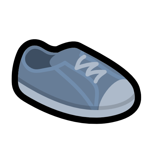 A dark blue converse-style shoe